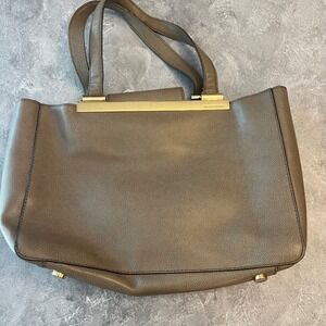 Michael Kors Tote Bag Purse Satchel Gold Hardware Beige Neutral Designer Women's